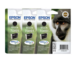 Triple Pack of Epson T0891 Black Ink Cartridges (Triple Pack T0891)