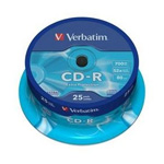 Verbatim CD-R 25 Discs per Spindle, 52x, 700MB