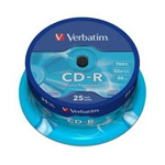 Verbatim CD-R 25 Discs per Spindle, 52x, 700MB