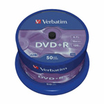 Verbatim DVD+R Pack of 50 Discs, 16x, 4.7GB