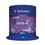 Verbatim DVD+R Pack of 100 Discs, 16x, 4.7GB