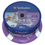 Verbatim DVD+R Pack of 25 Discs, 8x, 8.5GB