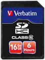 Verbatim HD Video 16GB SDHC (Class 6) Secure Digital Card - 6 Hours