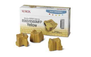 Xerox 3 Colorstix Solid Yellow Ink Wax Sticks, 3.4K Yield (108R00725)