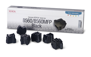Xerox 6 Colorstix Solid Black Ink Wax Sticks, 6.8K Yield
